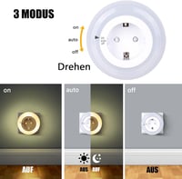 emotionlite LED éjszakai lámpa aljzatba szenzorral, 4 fokozat - meleg fehér 2700K 2