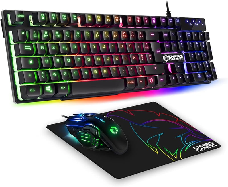 Empire Gaming 3 az 1-ben Gamer Szett RGB Billentyűzet Egér Mousepad PC PS4 PS5 - MK800 Filaire