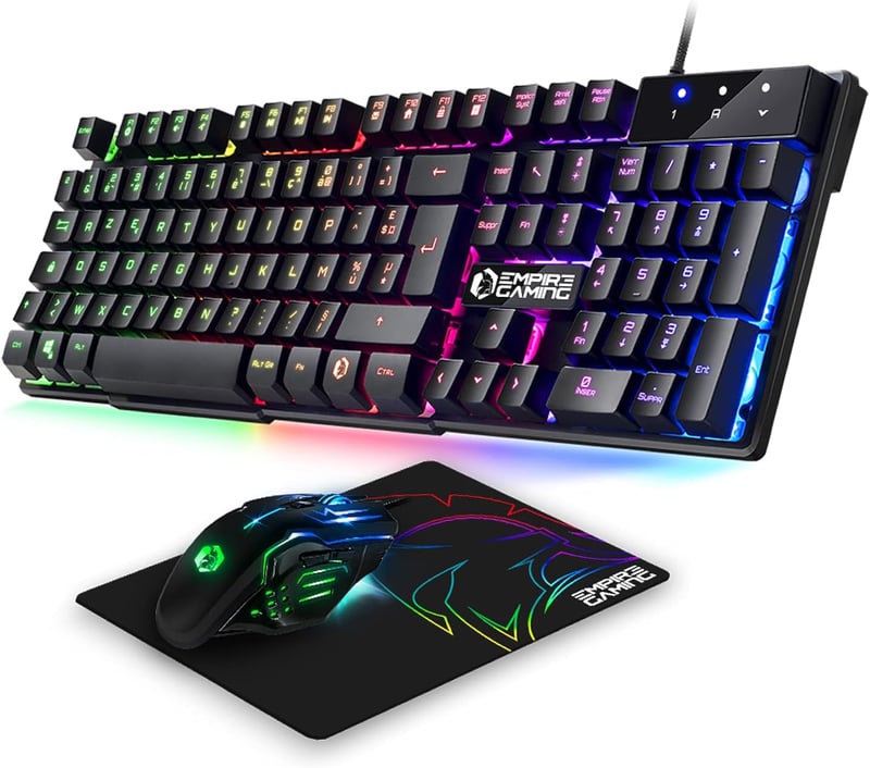 Empire Gaming 3 az 1-ben Gamer Szett RGB Billentyűzet Egér Mousepad PC PS4 PS5 - MK800 Filaire