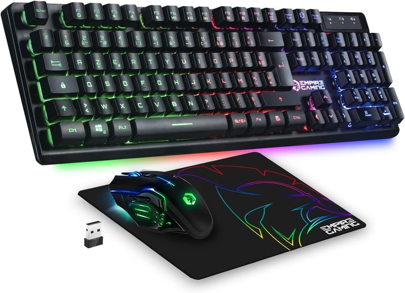 EMPIRE GAMING Armor RF800 Wireless Gamer Billentyűzet Egér Szett RGB 4800 DPI