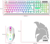 Empire Gaming Armor RF800 Wireless Gamer Billentyűzet és Egér Szett RGB LED Fehér 8