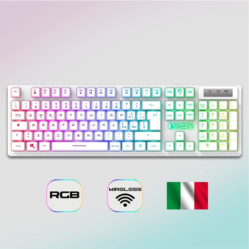 Empire Gaming Armor RF800 Wireless Gamer Billentyűzet és Egér Szett RGB LED Fehér
