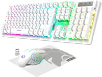 EMPIRE GAMING Armor RF800 Wireless Gaming Billentyűzet és Egér Szett QWERTZ RGB LED 4800 DPI PC PS4 PS5 Xbox Fehér - RF800 Wireless Weiß 9