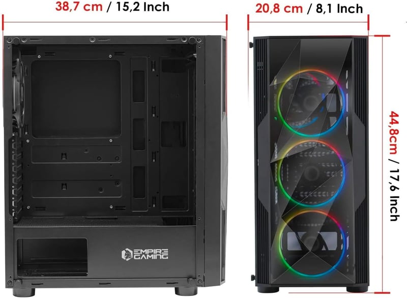 Empire Gaming Diamond ARGB LED gamer PC ház ATX torony, plexi oldallal