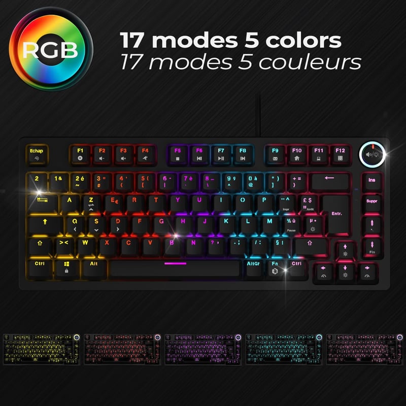 EMPIRE GAMING K248 Mechanikus Gaming Billentyűzet MX Red RGB Fekete