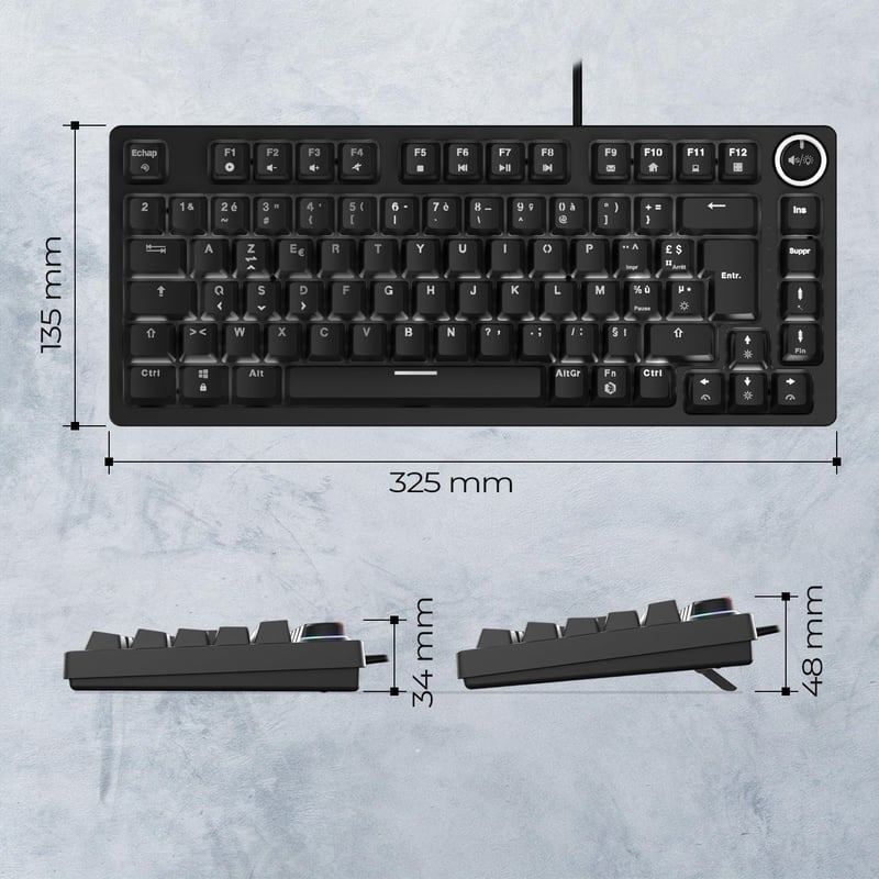 EMPIRE GAMING K248 Mechanikus Gaming Billentyűzet MX Red RGB Fekete
