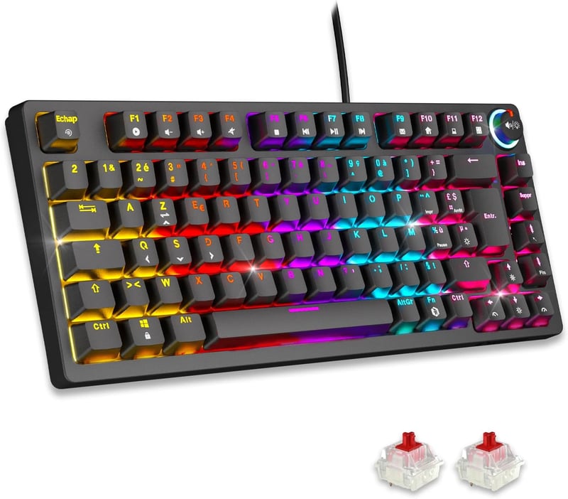 EMPIRE GAMING K248 Mechanikus Gaming Billentyűzet MX Red RGB Fekete
