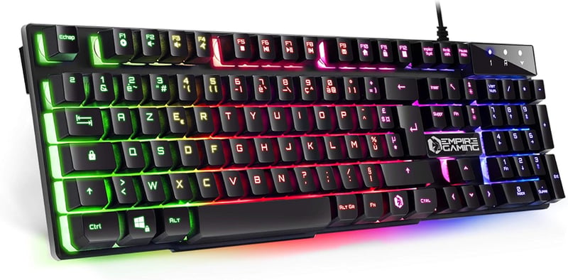 EMPIRE GAMING K300 Gamer Billentyűzet AZERTY RGB LED 105 Gomb