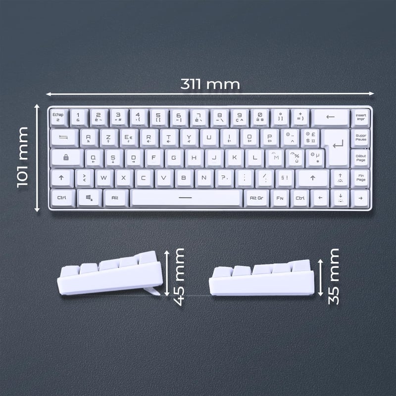 EMPIRE GAMING K508 Kompakt Vezeték Nélküli Gaming Billentyűzet - 2.4G/Type-C - PS4/PS5/PC/Mac - RGB Háttérvilágítás - 23 Anti-Ghosting Gomb 