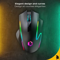 EMPIRE GAMING RF908 Vezeték Nélküli Egér Újratölthető Mágneses Töltőállomással RGB Világítás 10000DPI 8 Programozható Gomb Fekete 6