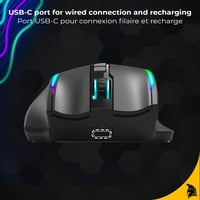 EMPIRE GAMING RF908 Vezeték Nélküli Egér Újratölthető Mágneses Töltőállomással RGB Világítás 10000DPI 8 Programozható Gomb Fekete 7