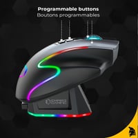 EMPIRE GAMING RF908 Vezeték Nélküli Egér Újratölthető Mágneses Töltőállomással RGB Világítás 10000DPI 8 Programozható Gomb Fekete 3