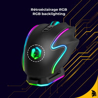 EMPIRE GAMING RF908 Vezeték Nélküli Egér Újratölthető Mágneses Töltőállomással RGB Világítás 10000DPI 8 Programozható Gomb Fekete 8