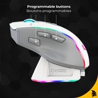 EMPIRE GAMING RF908 Wireless Egér Töltőállomással RGB 10000DPI 8 Gomb Fehér 4