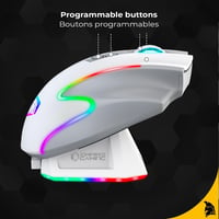 EMPIRE GAMING RF908 Wireless Egér Töltőállomással RGB 10000DPI 8 Gomb Fehér 3