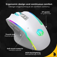 EMPIRE GAMING RF908 Wireless Egér Töltőállomással RGB 10000DPI 8 Gomb Fehér 5