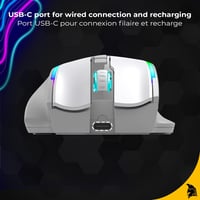 EMPIRE GAMING RF908 Wireless Egér Töltőállomással RGB 10000DPI 8 Gomb Fehér 7