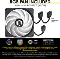 Empire Gaming Ruby Gamer PC Ház, ARGB ATX/MATX/ITX, Mesh Panel, Akril Oldallap, 4db 120mm RGB Ventilátor, MB Sync, Fekete 5