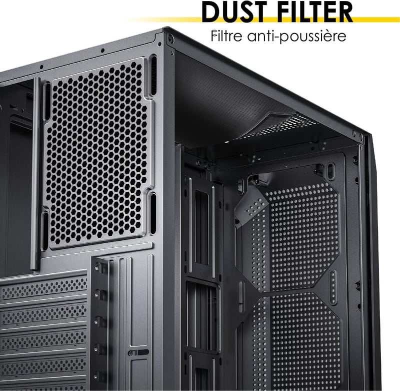 Empire Gaming Ruby Gamer PC Ház, ARGB ATX/MATX/ITX, Mesh Panel, Akril Oldallap, 4db 120mm RGB Ventilátor, MB Sync, Fekete