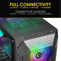 Empire Gaming Ruby Gamer PC Ház, ARGB ATX/MATX/ITX, Mesh Panel, Akril Oldallap, 4db 120mm RGB Ventilátor, MB Sync, Fekete 2