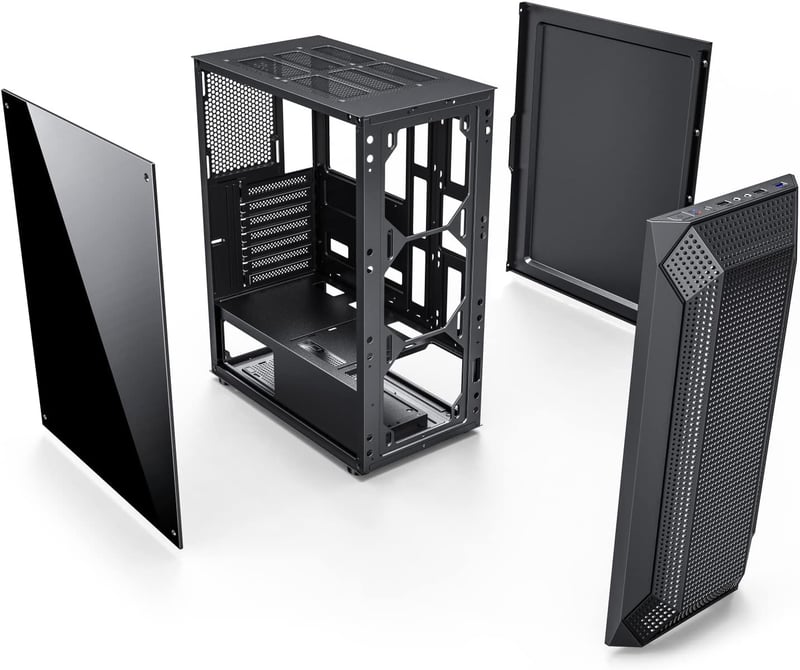 Empire Gaming Ruby Gamer PC Ház, ARGB ATX/MATX/ITX, Mesh Panel, Akril Oldallap, 4db 120mm RGB Ventilátor, MB Sync, Fekete