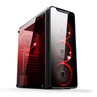 EMPIRE GAMING Warmachine ATX Mid-Tower Gamer Kućište - 4 RGB LED Ventilatora, 11 Načina Osvjetljenja, Kaljeno Staklo, Kompatibilno s Vodenim Hlađenjem, Crno 1