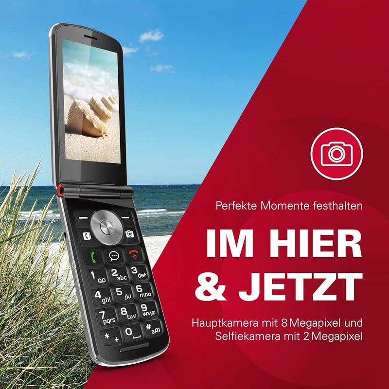 Emporia emporiaTOUCHsmart 2 fekete összecsukható mobiltelefon nagy gombokkal - Single