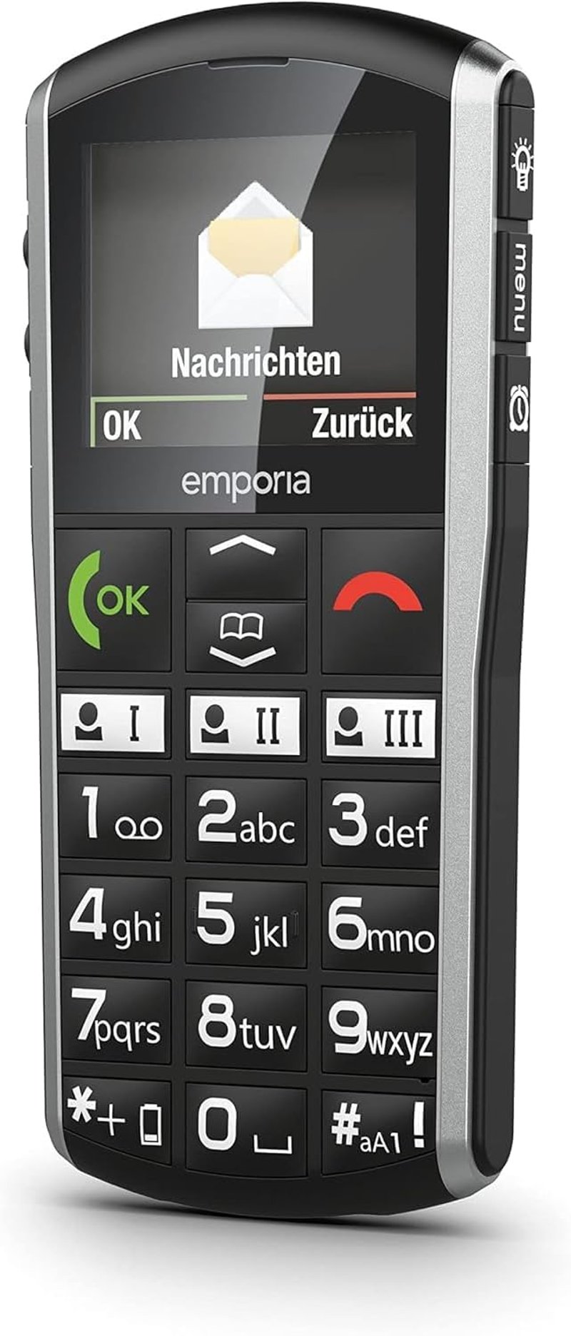 Emporia SIMPLICITY Időseknek - Gombos Mobiltelefon, Vészgomb, 2" Kijelző, Fekete