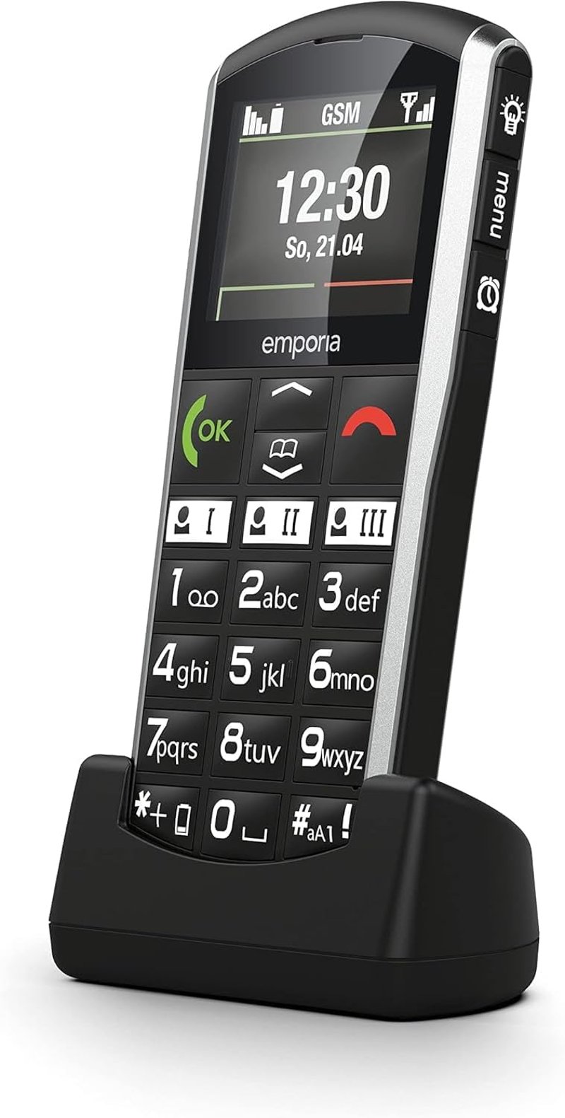Emporia SIMPLICITY Időseknek - Gombos Mobiltelefon, Vészgomb, 2" Kijelző, Fekete
