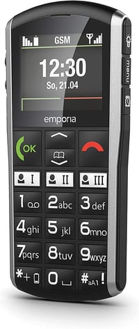 Emporia SIMPLICITY mobiltelefon SOS-gombbal, töltőállomással, Bluetooth - fekete 8