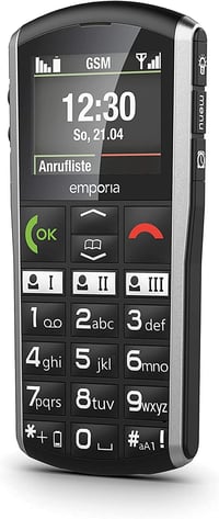 Emporia SIMPLICITY mobiltelefon SOS-gombbal, töltőállomással, Bluetooth - fekete 4