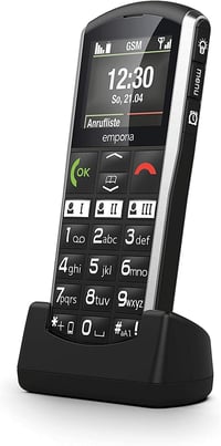 Emporia SIMPLICITY mobiltelefon SOS-gombbal, töltőállomással, Bluetooth - fekete 3