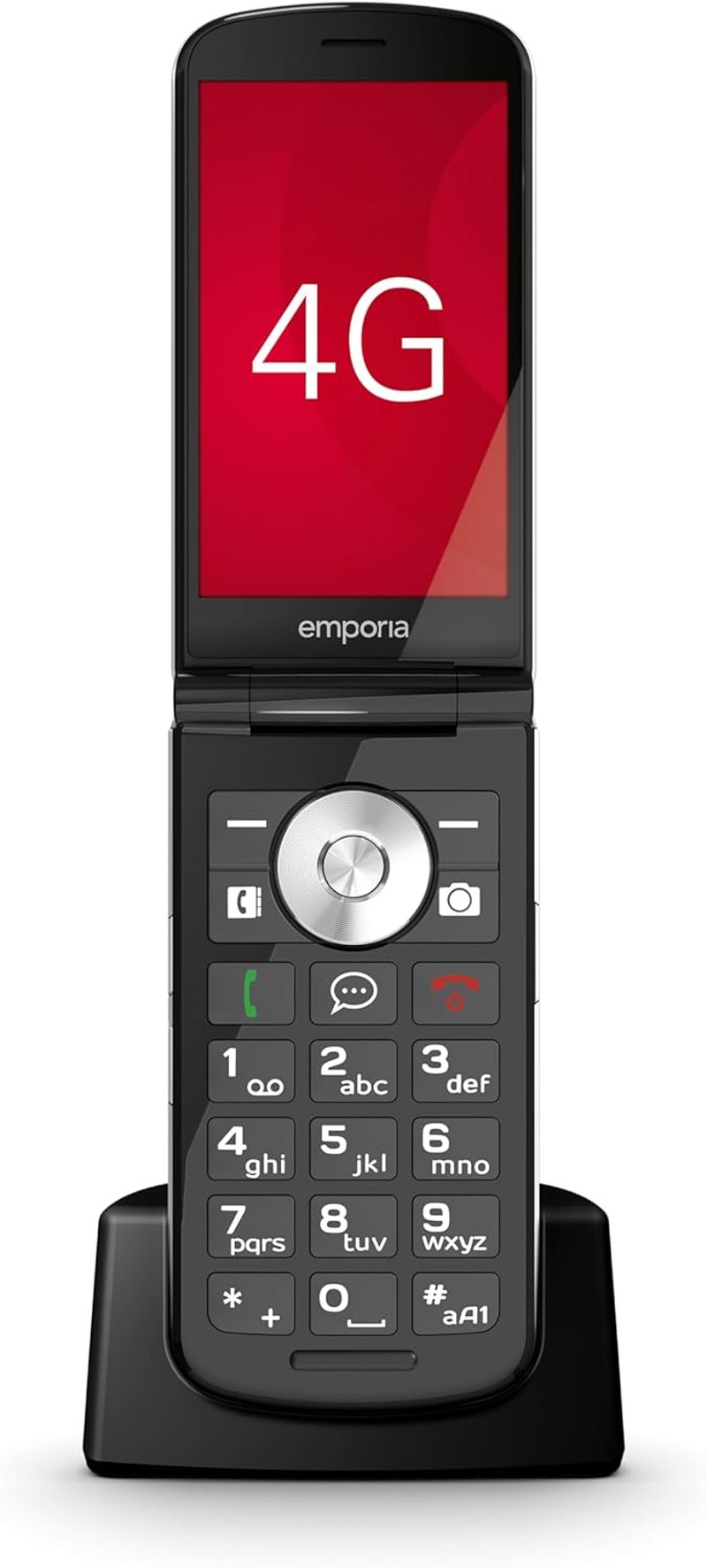 Emporia TouchSmart.3 Flip telefon időseknek, nagy kijelző, vészhívó gomb, nagy billentyűk