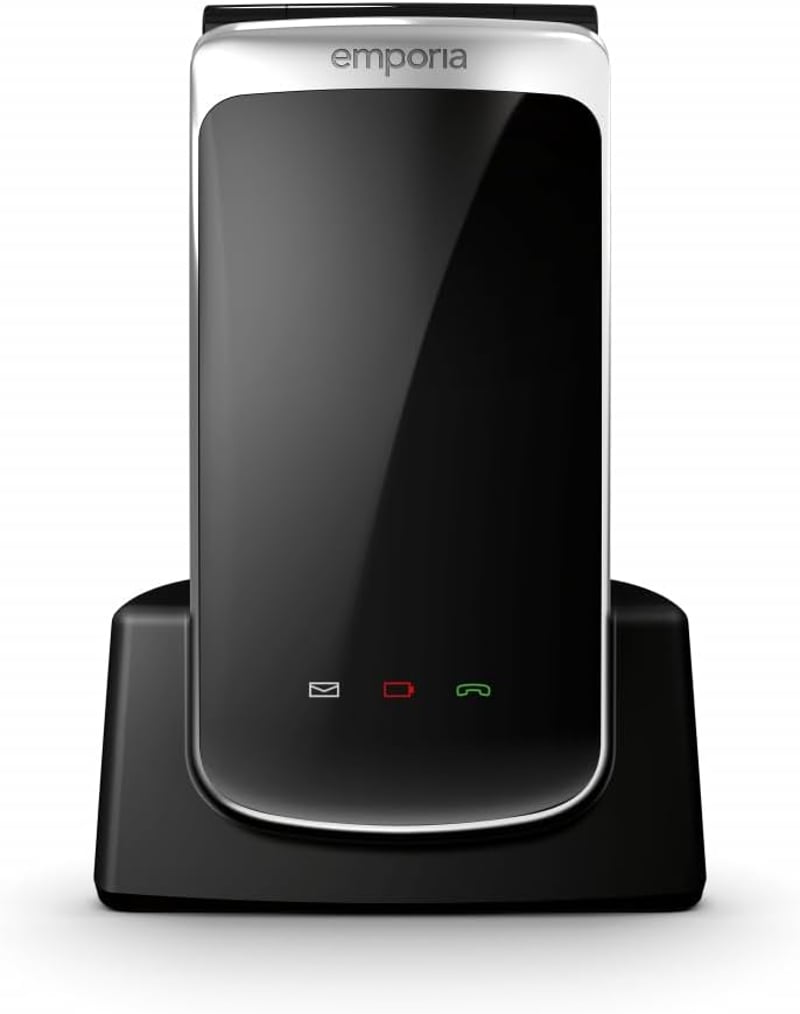 Emporia TouchSmart.3 Flip telefon időseknek, nagy kijelző, vészhívó gomb, nagy billentyűk