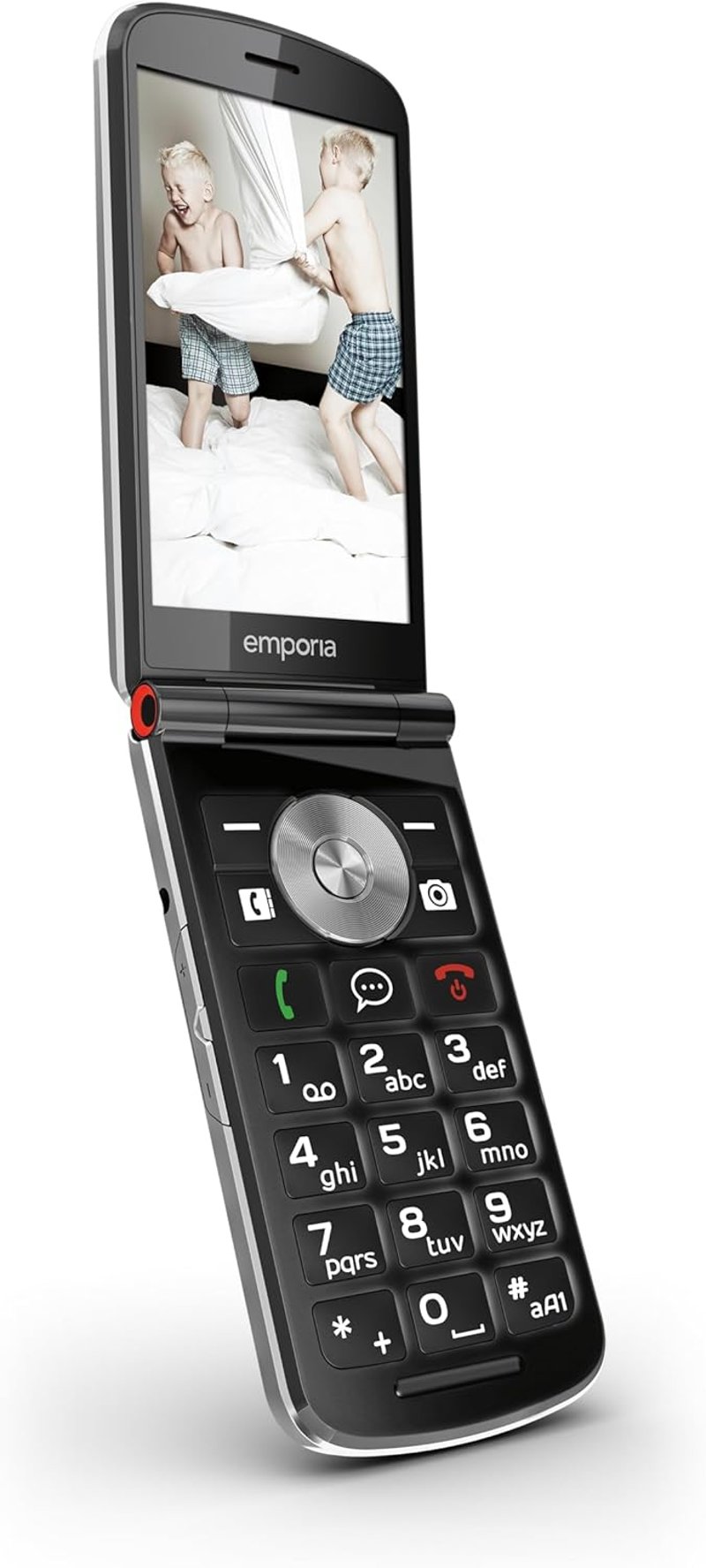 Emporia TouchSmart.3 Flip telefon időseknek, nagy kijelző, vészhívó gomb, nagy billentyűk
