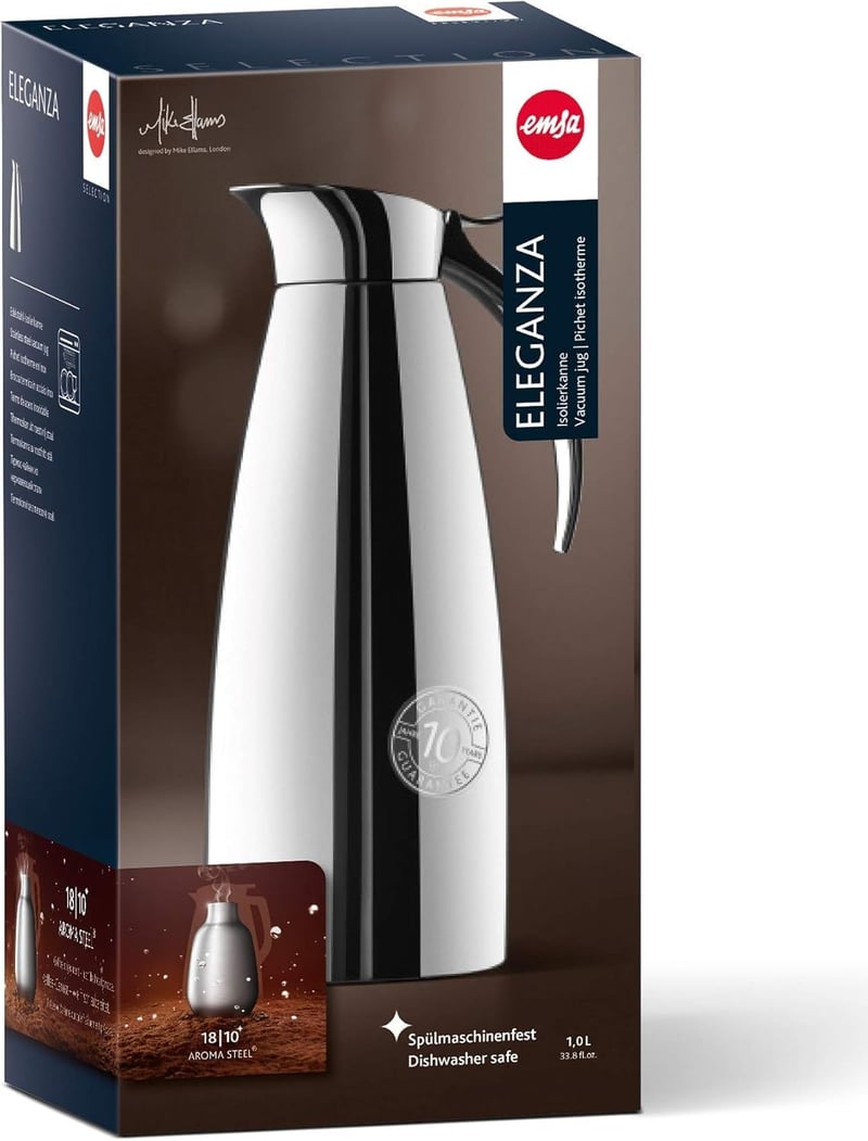 Emsa 1,3 literes rozsdamentes acél termosz palack - 1300 ml, Eleganza