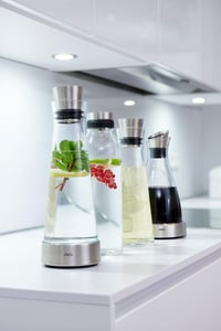 Emsa 1 literes üveg kanna automata fedéllel rozsdamentes acélból - Single, Flow Slim 6