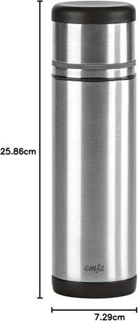 Emsa 509237 Thermoflask 500ml Safe Loc Pro kupakkal, fekete/antracit - Isolierflasche, 0,50 Liter, Black-anthracite 10