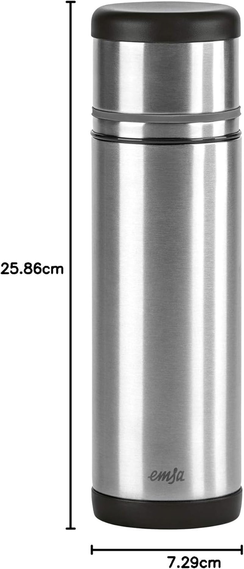 Emsa 509237 Thermoflask 500ml Safe Loc Pro kupakkal, fekete/antracit - Isolierflasche, 0,50 Liter, Black-anthracite