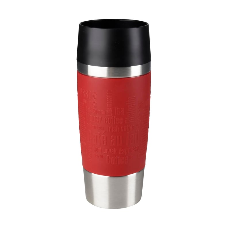 Termo-hrnček Emsa 513356 Travel Mug Classic, 360 ml, červený, 100% nepriepustný, uzáver Quick-Press, 360° otvor na pitie, 4 hodiny teplý a 8 hodín studený nápoj