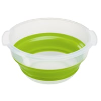 Emsa Basic Sklopiva zdjela za salatu 4 litre, Prozirna/Zelena, Plastična centrifuga za salatu 5