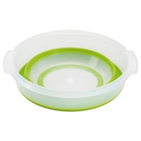 Emsa Basic Sklopiva zdjela za salatu 4 litre, Prozirna/Zelena, Plastična centrifuga za salatu 6