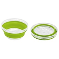 Emsa Basic Sklopiva zdjela za salatu 4 litre, Prozirna/Zelena, Plastična centrifuga za salatu 3