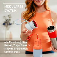 Termoska Emsa beYou Cup 0,36 l, 100% nepriepustná, vhodná do umývačky riadu, svetlosivá, s popruhom na nosenie, na cesty a do kancelárie, N21945 5