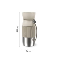 Termoska Emsa beYou Cup 0,36 l, 100% nepriepustná, vhodná do umývačky riadu, svetlosivá, s popruhom na nosenie, na cesty a do kancelárie, N21945 9