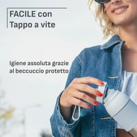 Izolovaná fľaša na pitie Emsa beYou Twist so vstavaným filtrom a pútkom na prenášanie, 100 % nepriepustná, vhodná do umývačky riadu, 0,7 l, modrá 4
