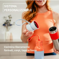 Izolovaná fľaša na pitie Emsa beYou Twist so vstavaným filtrom a pútkom na prenášanie, 100 % nepriepustná, vhodná do umývačky riadu, 0,7 l, modrá 8