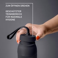 Izolovaná fľaša na vodu Emsa beYou Twist N2193700, 0,5 litra, so zabudovaným filtrom a pútkom na nosenie, 100 % tesniaca, vhodná do umývačky riadu, na sýtené nápoje 2
