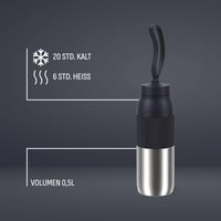 Izolovaná fľaša na vodu Emsa beYou Twist N2193700, 0,5 litra, so zabudovaným filtrom a pútkom na nosenie, 100 % tesniaca, vhodná do umývačky riadu, na sýtené nápoje 5