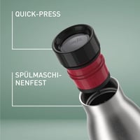 Sticlă de apă din oțel inoxidabil Emsa Bludrop 0,5L, 100% etanșă, menținere la rece 24 de ore - 0,5L, Turcoaz, sticlă cu manșon de protecție 3